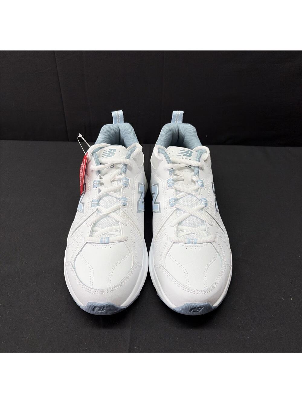New Balance 608 V5 Womens White Blue Cross Training Comfort Sneakers Size 8.5